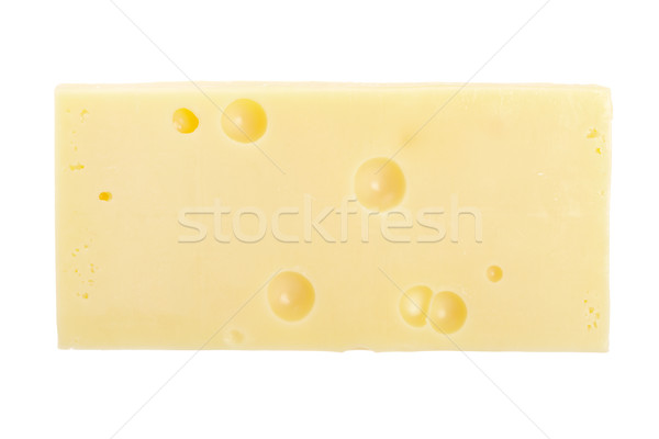 Imagine de stoc: Felie · brânză · proaspăt · izolat · alb · energie