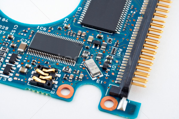 Computer circuit board elektronische witte achtergrond veiligheid Stockfoto © broker