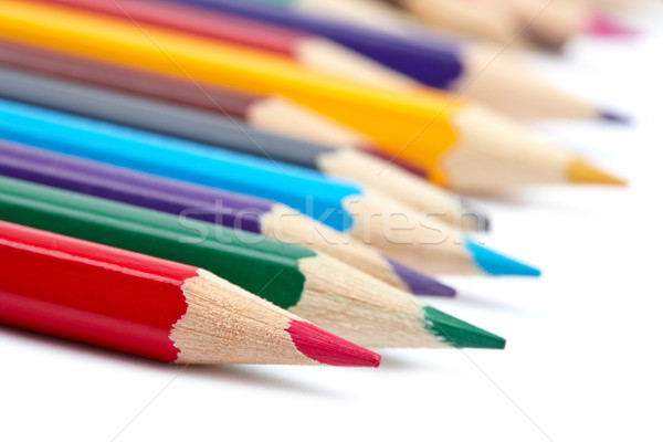 Stock fotó: Válogatás · ceruzák · árnyék · fehér · sekély · fa