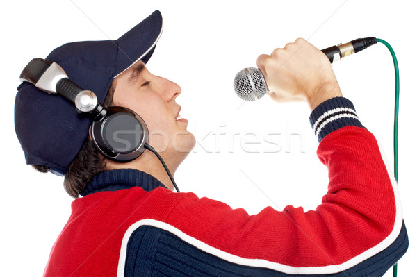 Disc jockey singing Stock photo © broker