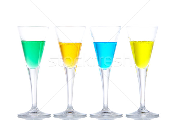 Four glasses with beverages  Stock photo © broker