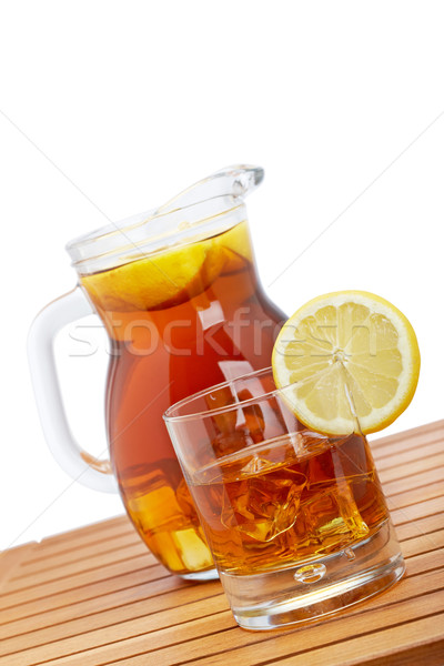Ice tea with lemon pitcher Stock photo © broker