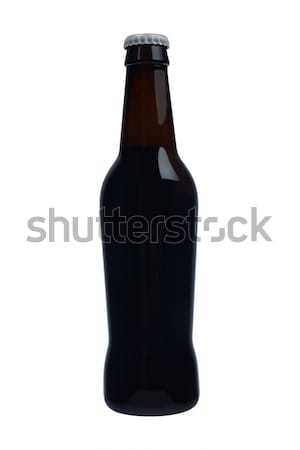 Botella negro cerveza aislado blanco Foto stock © broker