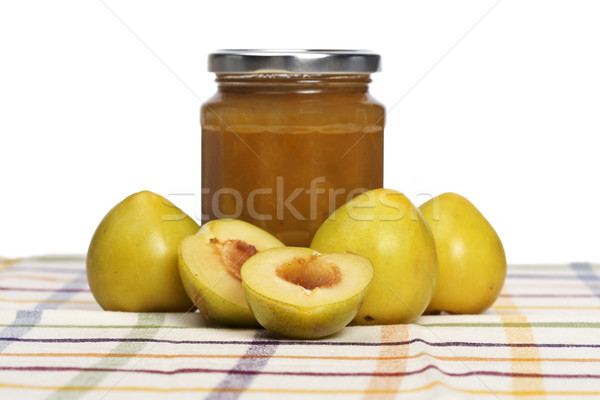 Plum jam and some fresh fruits  Stock photo © broker