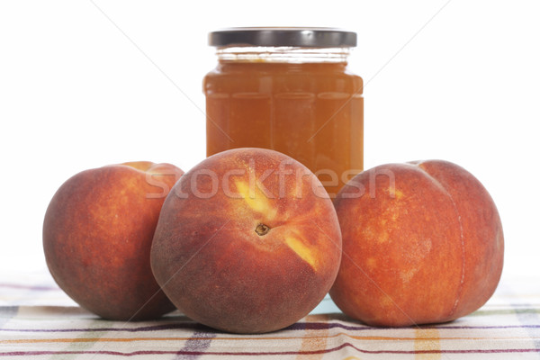 Peach jam and some fresh fruits  Stock photo © broker