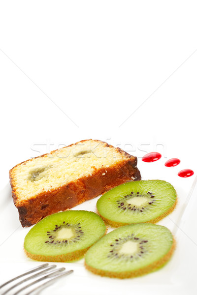 Slice of cake with kiwi Stock photo © broker