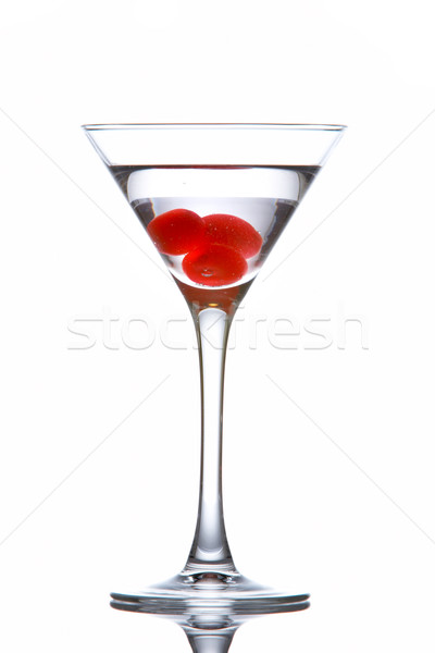 Vaso de martini cerezas fiesta vidrio gafas beber Foto stock © broker