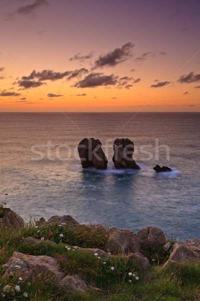 şaşırtıcı manzara kuzey İspanya gün batımı deniz Stok fotoğraf © broker