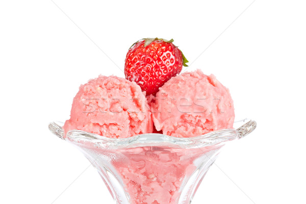 Delicious strawberry ice cream Stock photo © broker