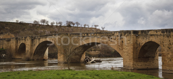 Medieval bridge, Ebro river Stock photo © broker