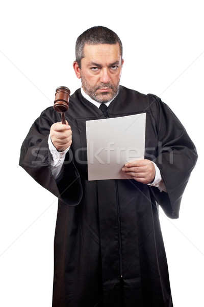 Bíró olvas komoly férfi tart kalapács Stock fotó © broker