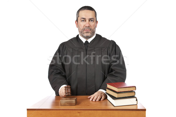 Vonnis mannelijke rechter hamer man Stockfoto © broker