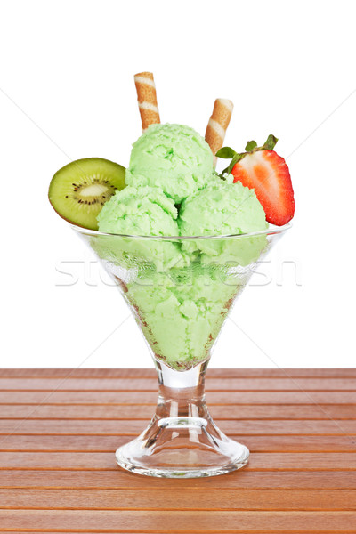 Delicious kiwi ice cream Stock photo © broker