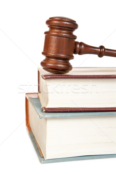 Wooden gavel and law books Stock photo © broker