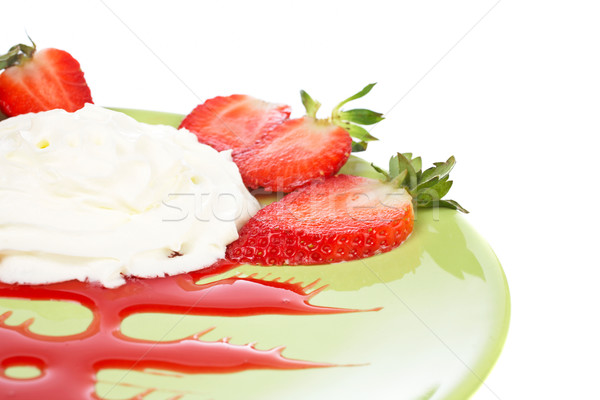 Strawberries with cream Stock photo © broker