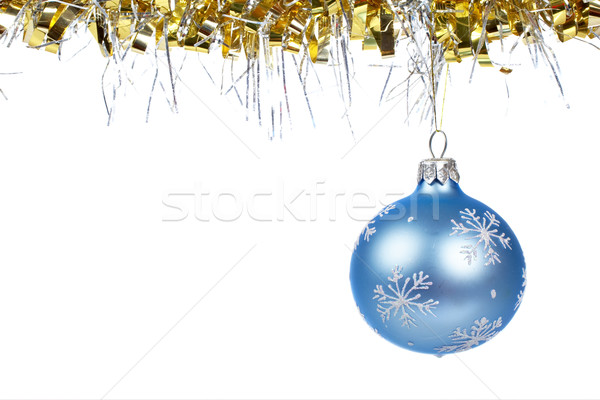 One blue Christmas ball dangling Stock photo © broker