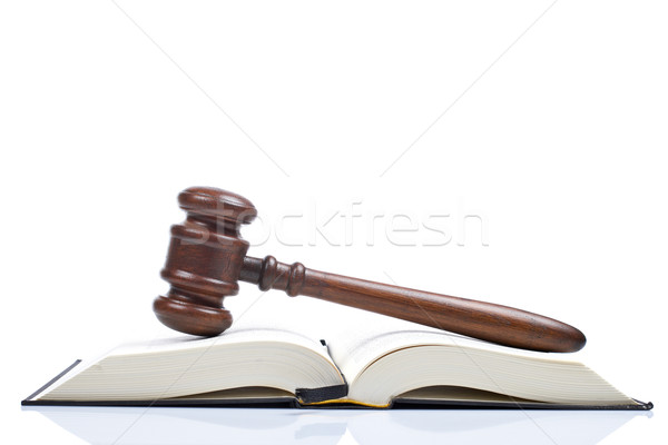Wooden gavel and law book Stock photo © broker