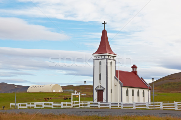 Lutheran church in Kopasker, Iceland Stock photo © broker