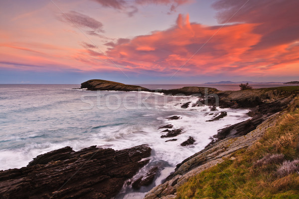 Foto stock: Belo · marinha · pôr · do · sol · inverno · água · paisagem