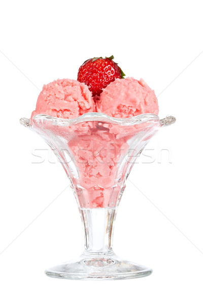 Delicious strawberry ice cream Stock photo © broker