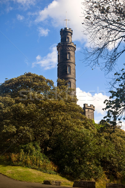 Felhős égbolt Edinburgh Skócia óra tájkép Stock fotó © broker