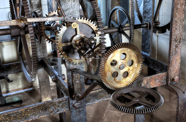 Medieval  astronomical clock in St.Vitus cathedral, Prague, Prague castle - interior - detail
 Stock photo © brozova