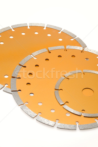 Circular diamond saw blades for stone isolated on white Stock photo © brozova