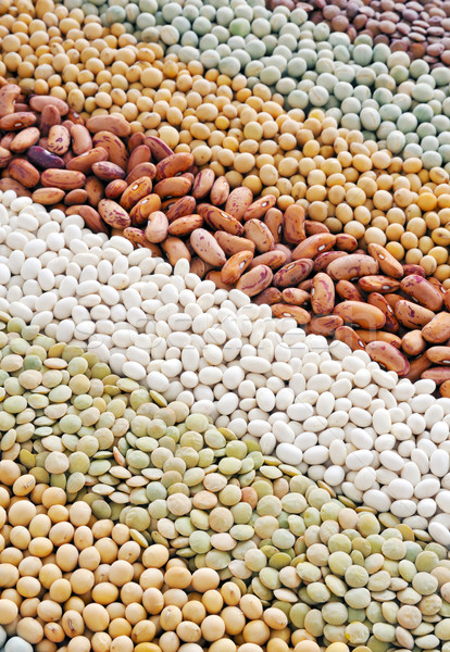 Mixture of dried lentils, peas, soybeans, beans  - background Stock photo © brozova