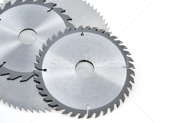 Widział drewna odizolowany biały metal Zdjęcia stock © brozova