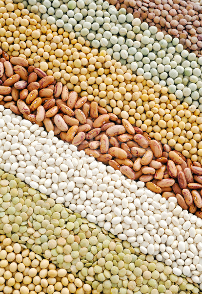 Mixture of dried lentils, peas, soybeans, beans  - background Stock photo © brozova