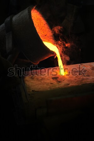 Stock foto: Metall · Pfanne · Schimmel · verloren · Wachs · orange