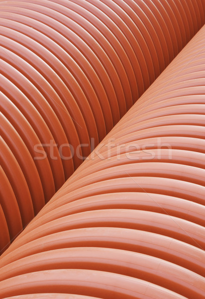 Plastic drainage pipes stacked - sewage conduit Stock photo © brozova