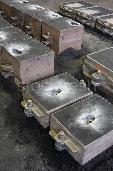Foundry, sand molded casting, molding flasks Stock photo © brozova