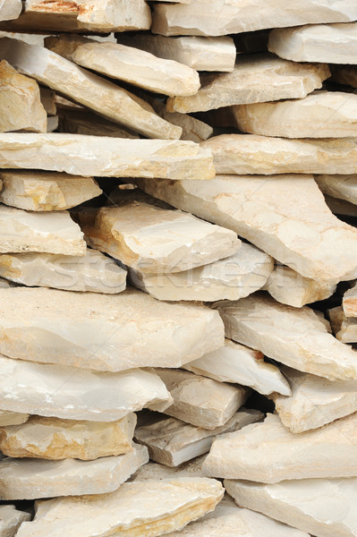 Heap of flat paving stones, limestone Stock photo © brozova