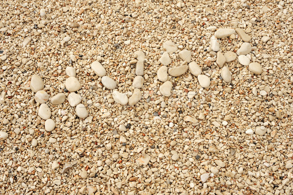 HVAR word made of pebbles, authentic picture of Hvar Stock photo © brozova