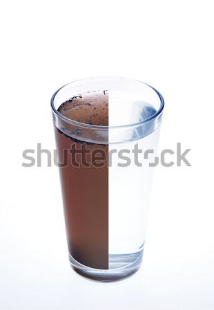 Czyste brudne wody jeden szkła odizolowany Zdjęcia stock © brozova