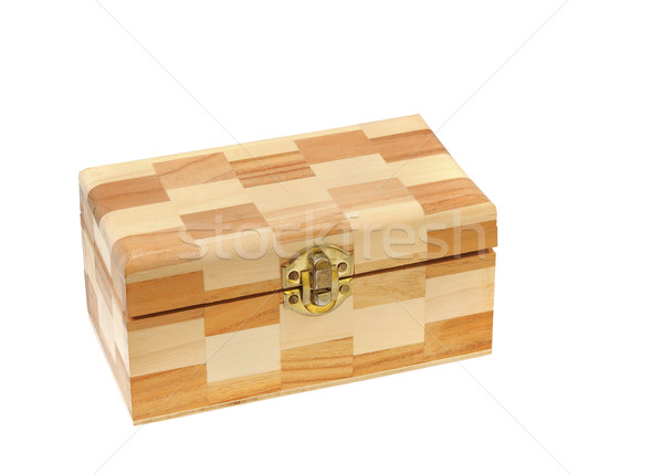 Closed  wood  box isolated on white background Stock photo © brozova