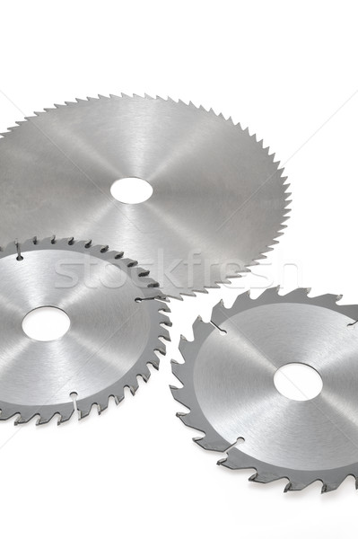 Circular saw blades for wood isolated on white Stock photo © brozova