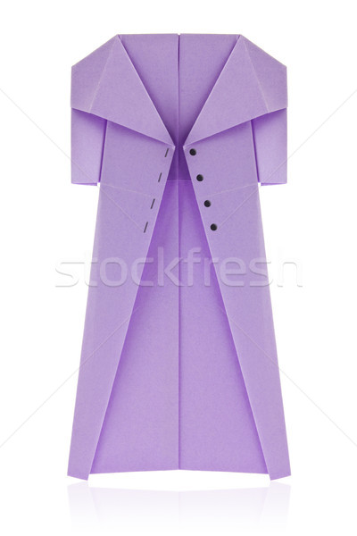 Roxo casaco origami isolado branco papel Foto stock © brulove