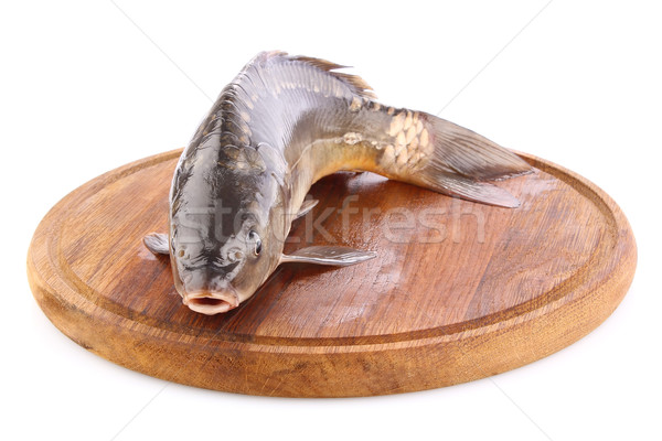 [[stock_photo]]: Fraîches · poissons · carpe · isolé · blanche