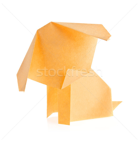 オレンジ 犬 折り紙 孤立した 白 背景 ストックフォト © brulove