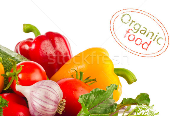 Still-life of fresh organic vegetables greens and spices. Stock photo © brulove