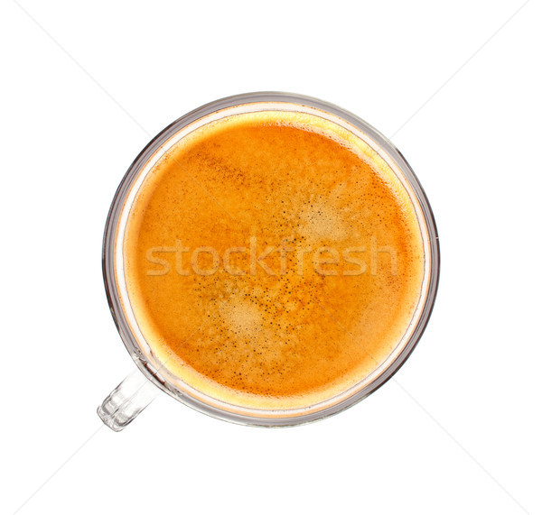 Ceaşcă dimineaţă aromat cafea top vedere Imagine de stoc © brulove
