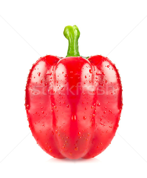 Red juicy cherry pepper with drop dew. Stock photo © brulove