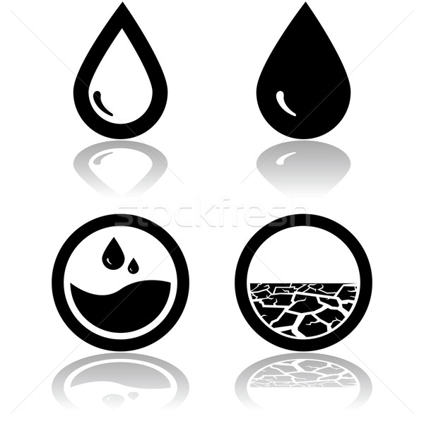 Water droogte iconen tonen grond oceaan Stockfoto © bruno1998