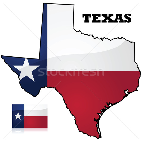 Foto stock: Texas · mapa · bandeira · Estados · Unidos · américa · assinar