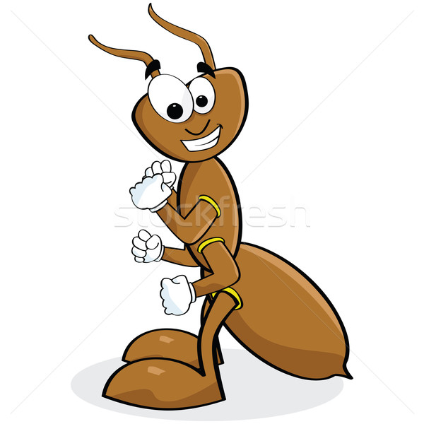 Hormiga Cartoon ilustración sonriendo marrón mano Foto stock © bruno1998