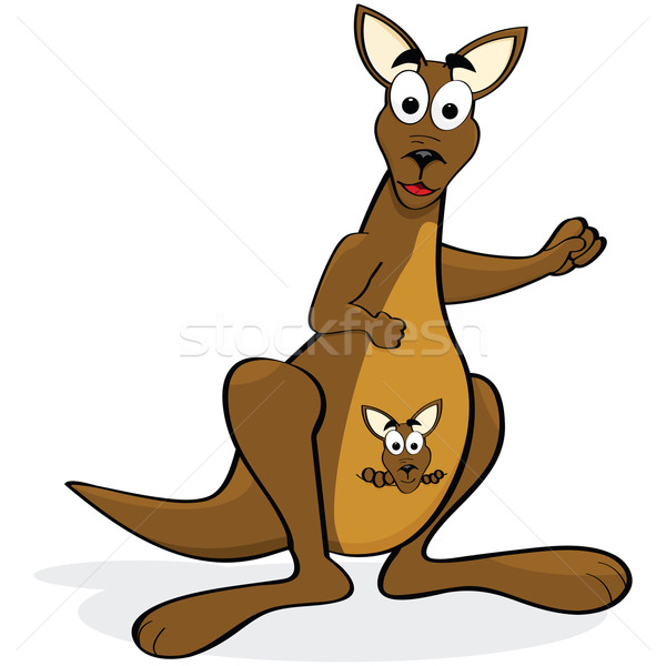 Kangoeroe cartoon illustratie gelukkig glimlach kind Stockfoto © bruno1998