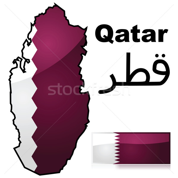 Qatar carte pavillon illustration [[stock_photo]] © bruno1998