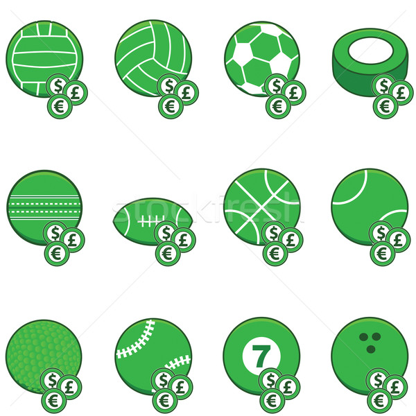 Green sports betting icons Stock photo © bruno1998